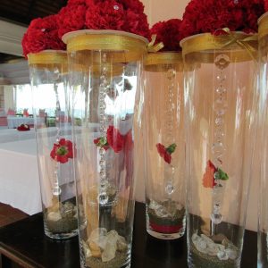 Forfait 5 Centres de table « VASE TUBE STRASS »