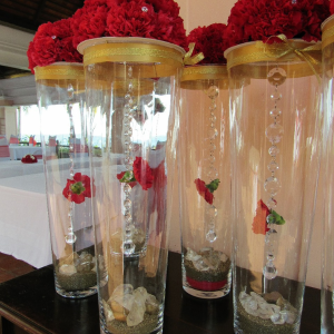 Forfait 5 Centres de table « VASE TUBE STRASS »