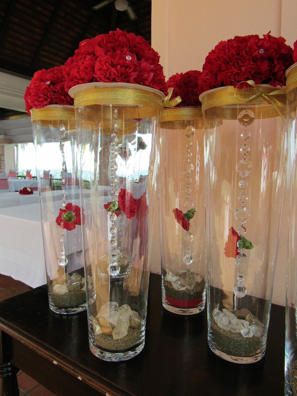 Forfait 5 Centres de table "VASE TUBE STRASS" – Image 2